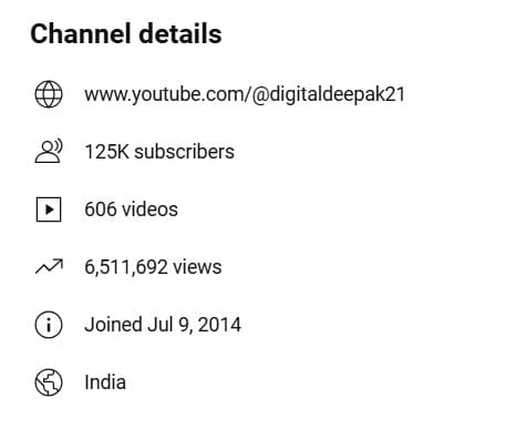 digitaldeepak youtube channel details