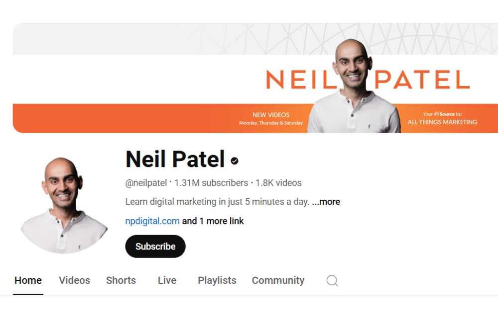 neil patel youtube channel