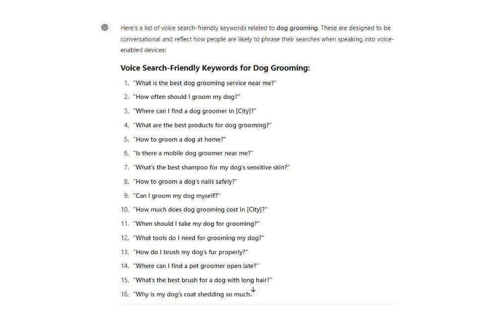 voice search keywords