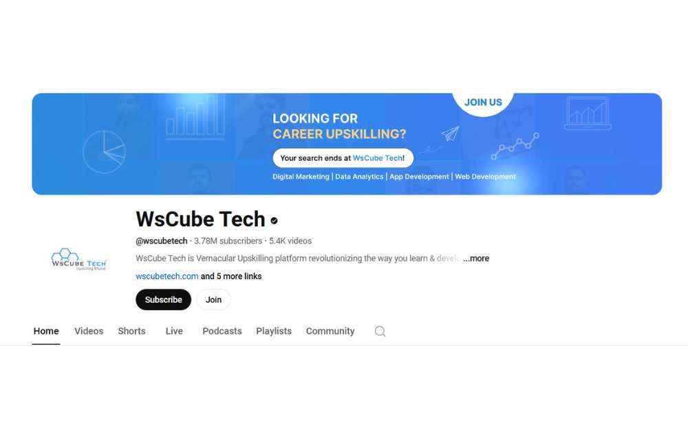 WScube tech youtube channel