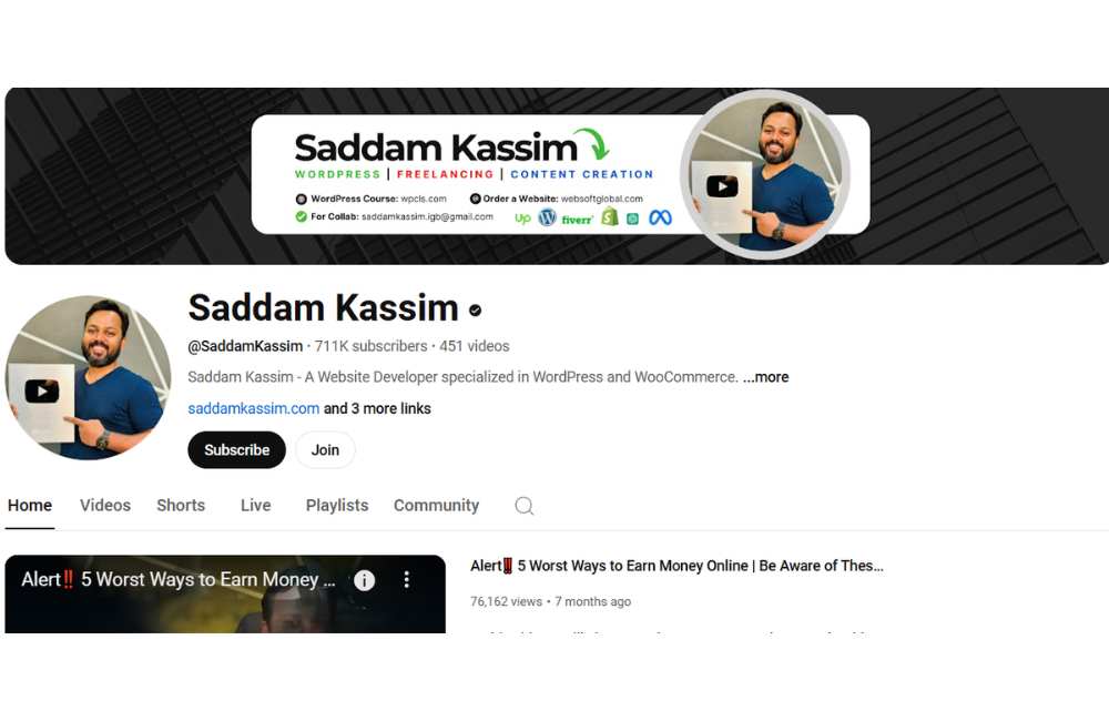 saddam kasim youtube channel