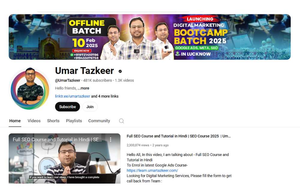 umar tazkeer youtube channel